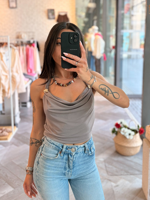 Top dos nu DONIA taupe