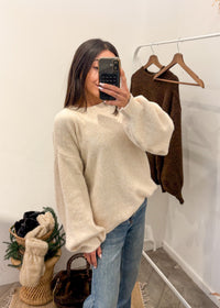 Pull LILOU écru laine et alpaga