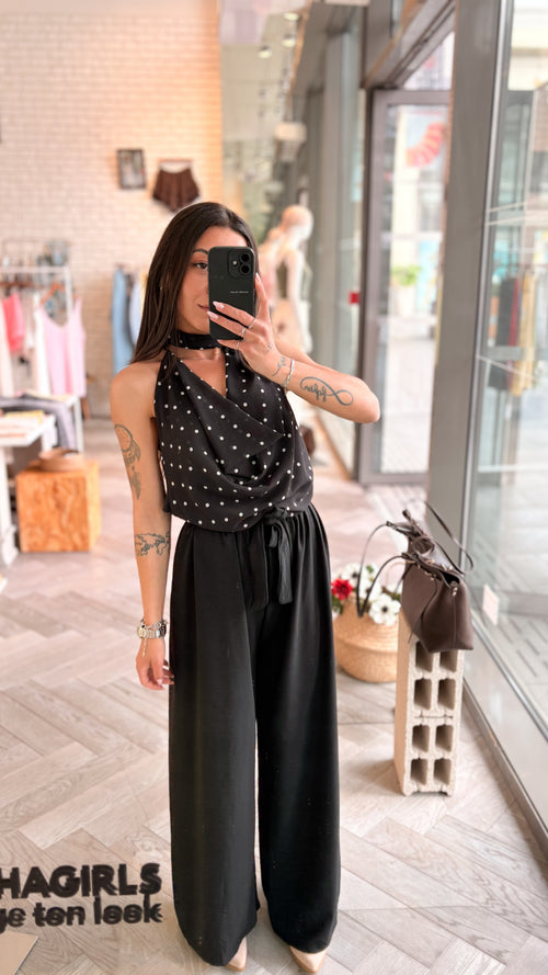 Top polka dot ADELIE noir