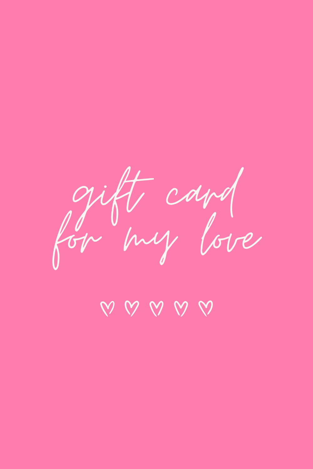 For my love