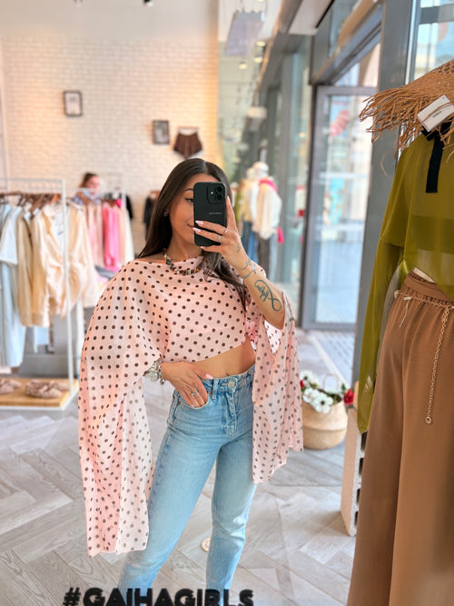 Blouse à pois JINA rose