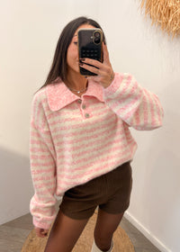 Pull en laine et alpaga RAPHAËL rose