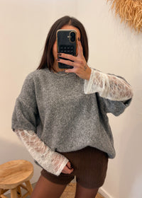 Pull en laine et alpaga MIRELLA gris