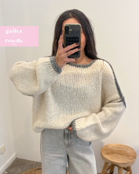 Pull en laine LEONTI beige