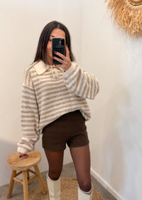 Pull en laine et alpaga RAPHAËL beige