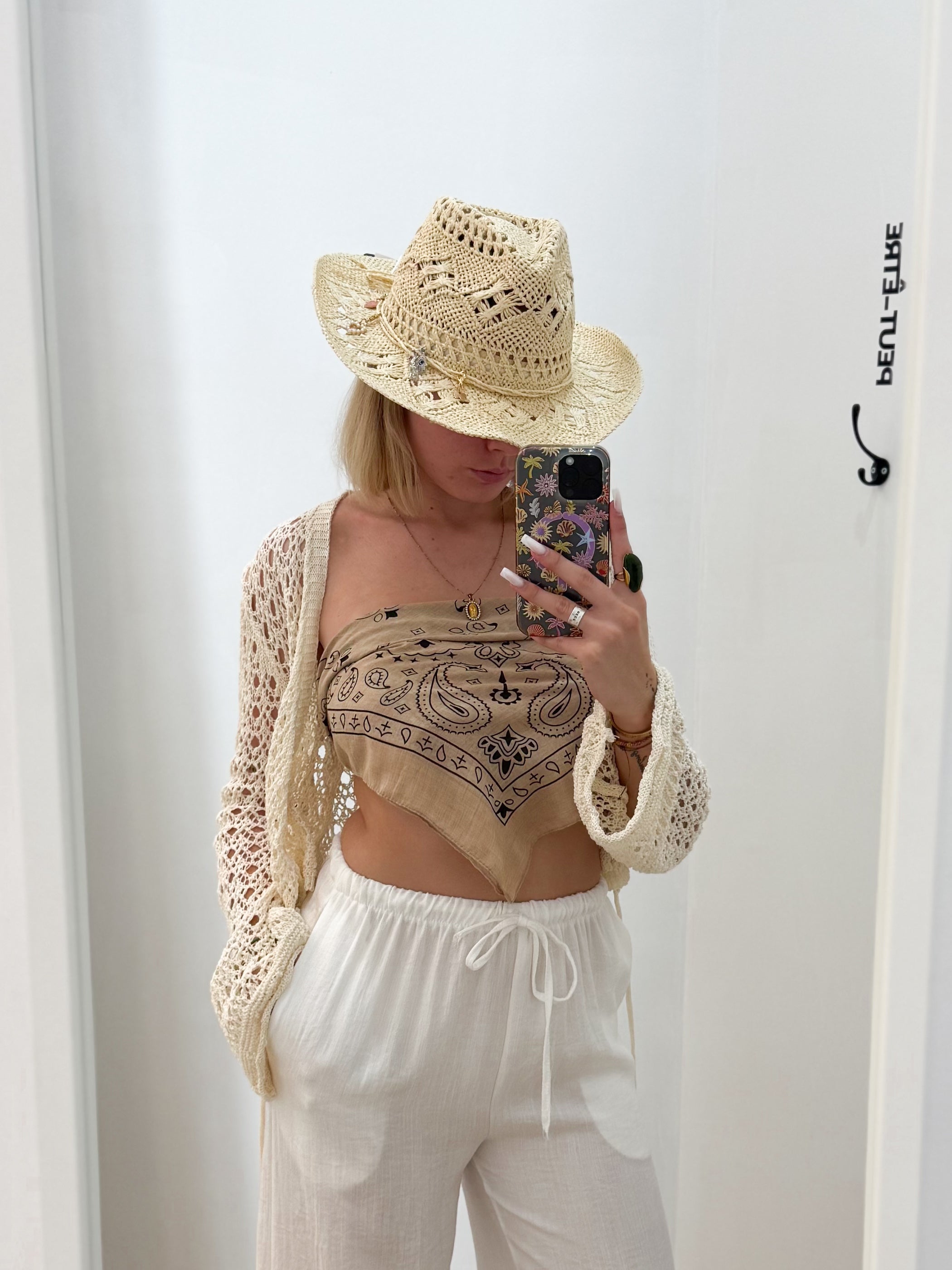 Gilet en crochet JOSIE beige