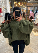 Pull Cloé en laine et kid mohair kaki