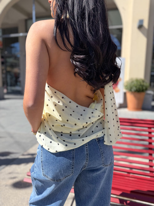Top à pois ADELIE jaune