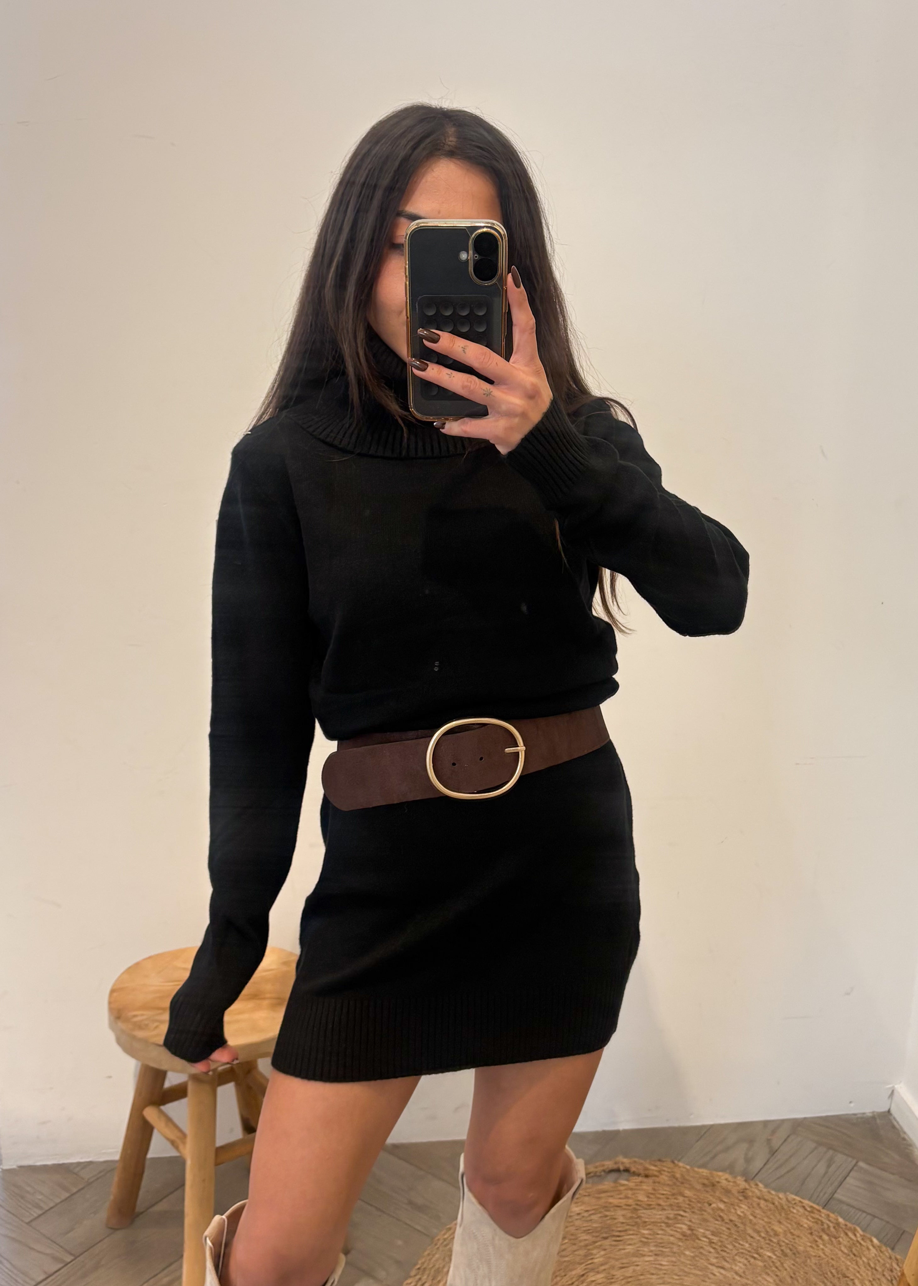 Robe en maille LÉA noir