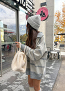 Sac à main en fourrure beige