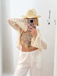 Gilet en crochet JOSIE beige