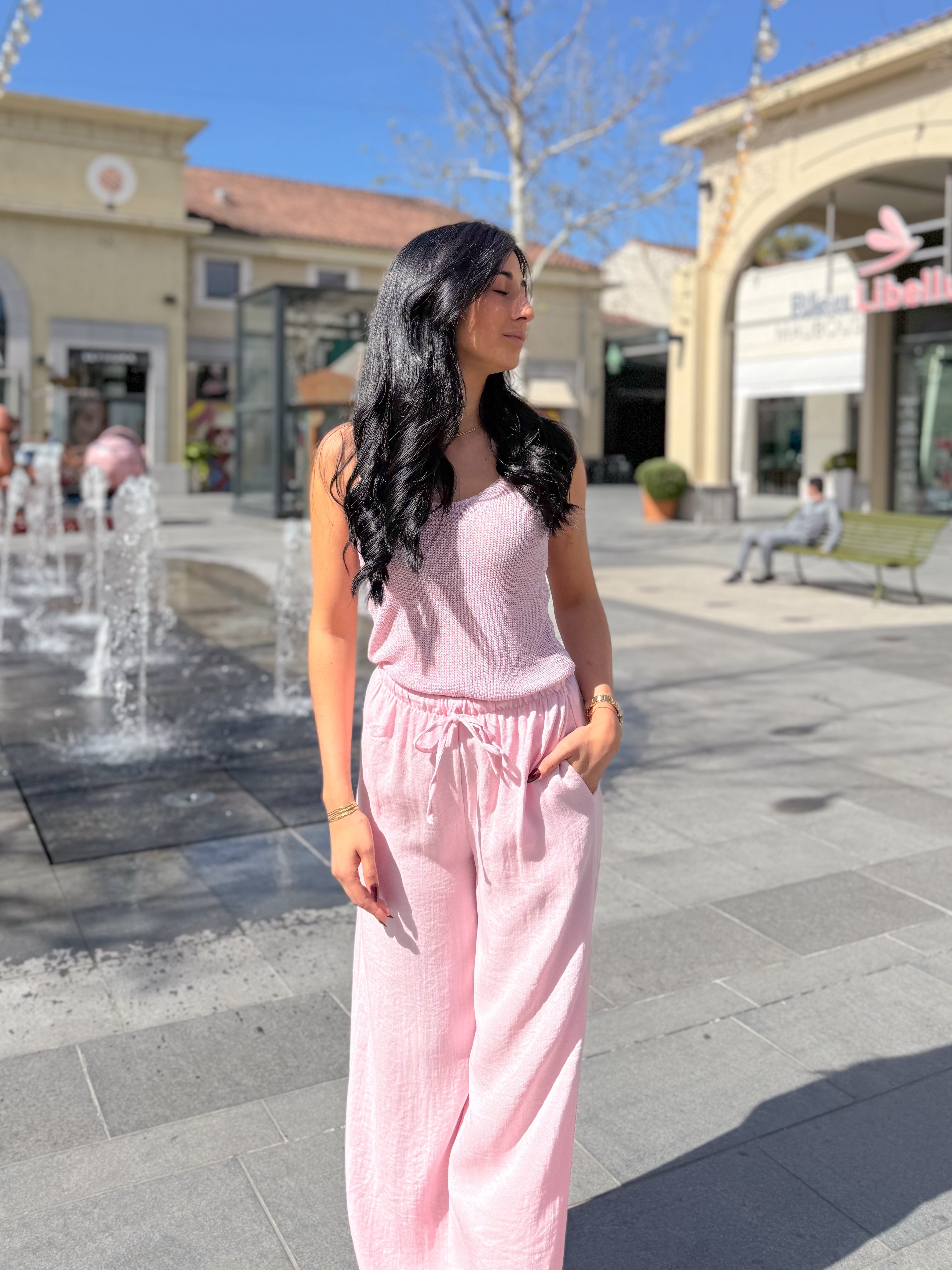 Pantalon ALFIE fluide rose