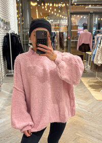 Pull Cloé en laine et kid mohair rose