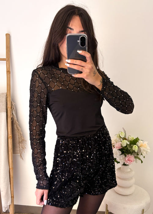 Short à sequins noir - Fall