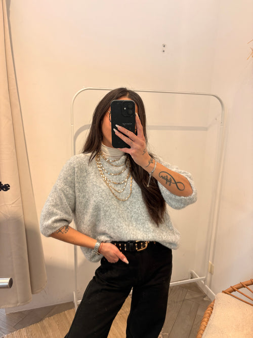 Pull laine et alpaga FELIA gris