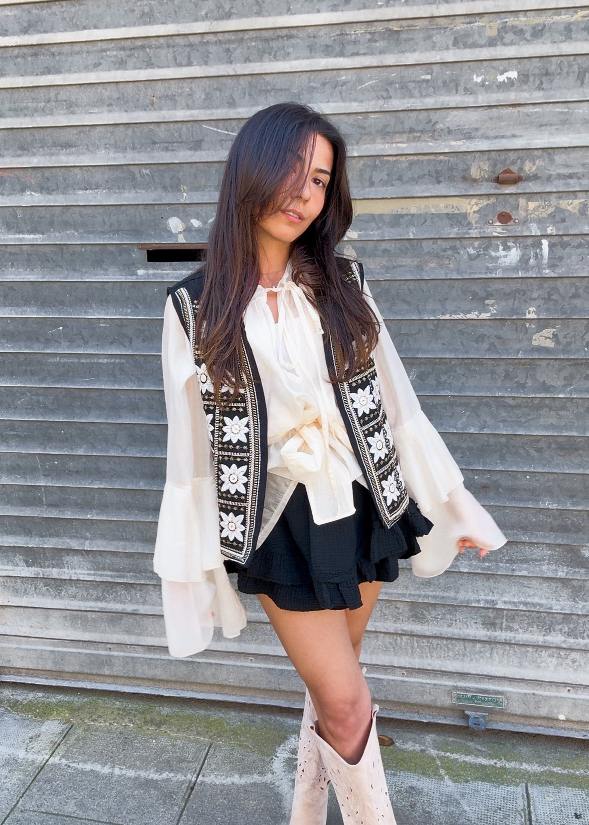 Veste sans manches brodé - Sarah