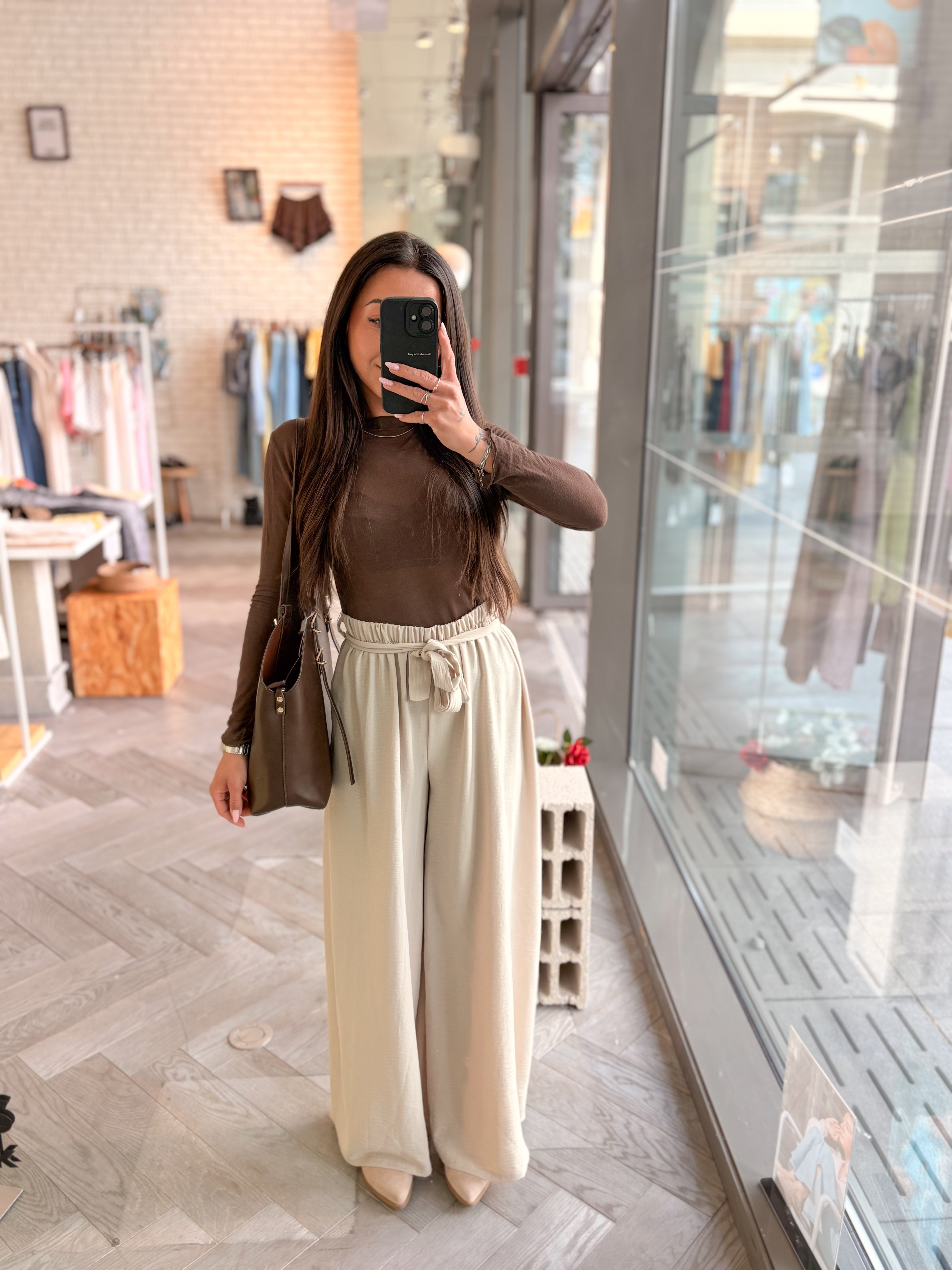 Pantalon ELIO fluide taupe