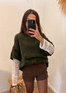 Pull en laine et alpaga MIRELLA kaki