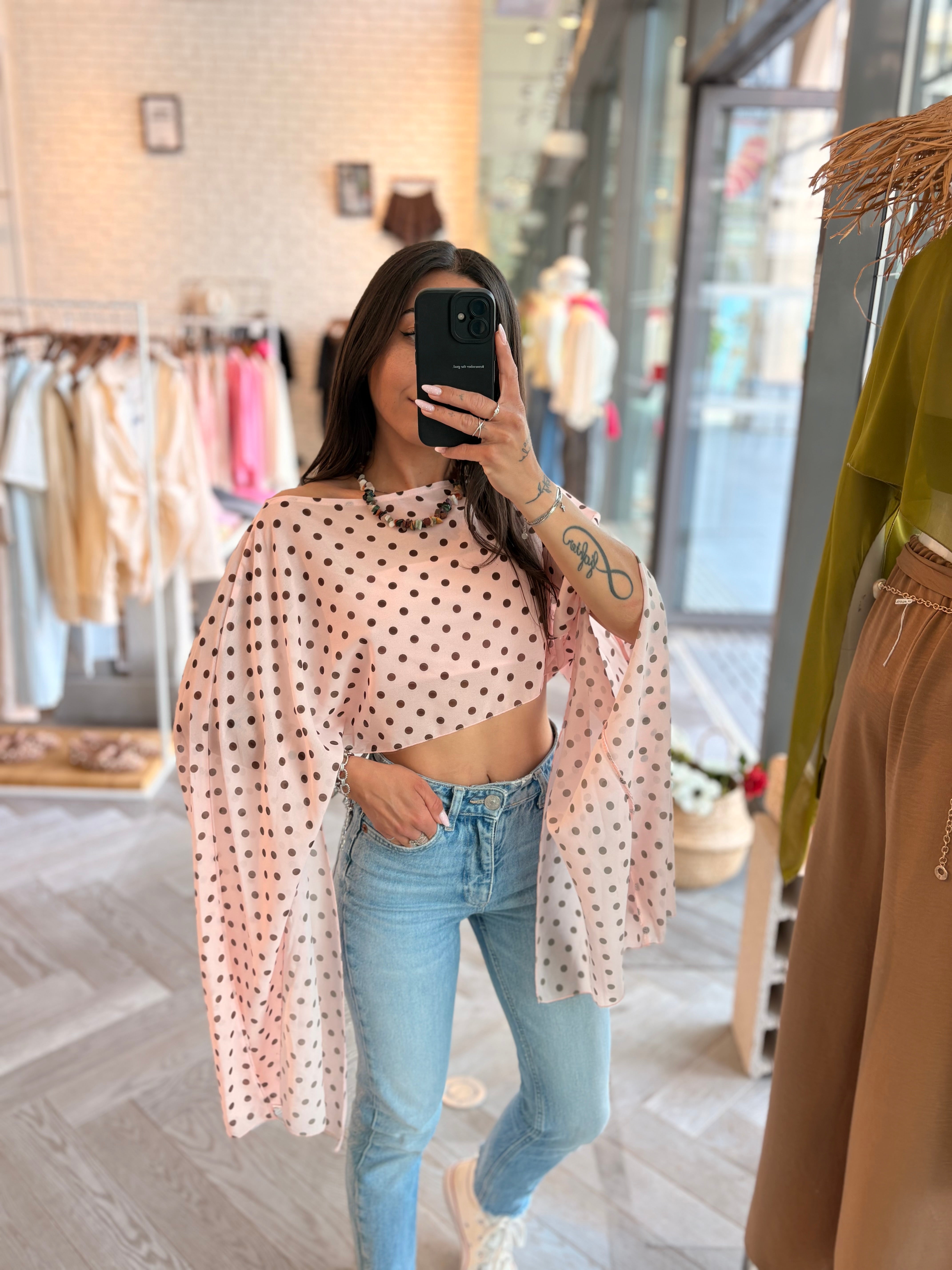Blouse à pois JINA rose