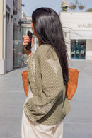 Veste brodée Suzanne kaki
