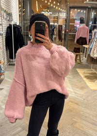 Pull Cloé en laine et kid mohair rose