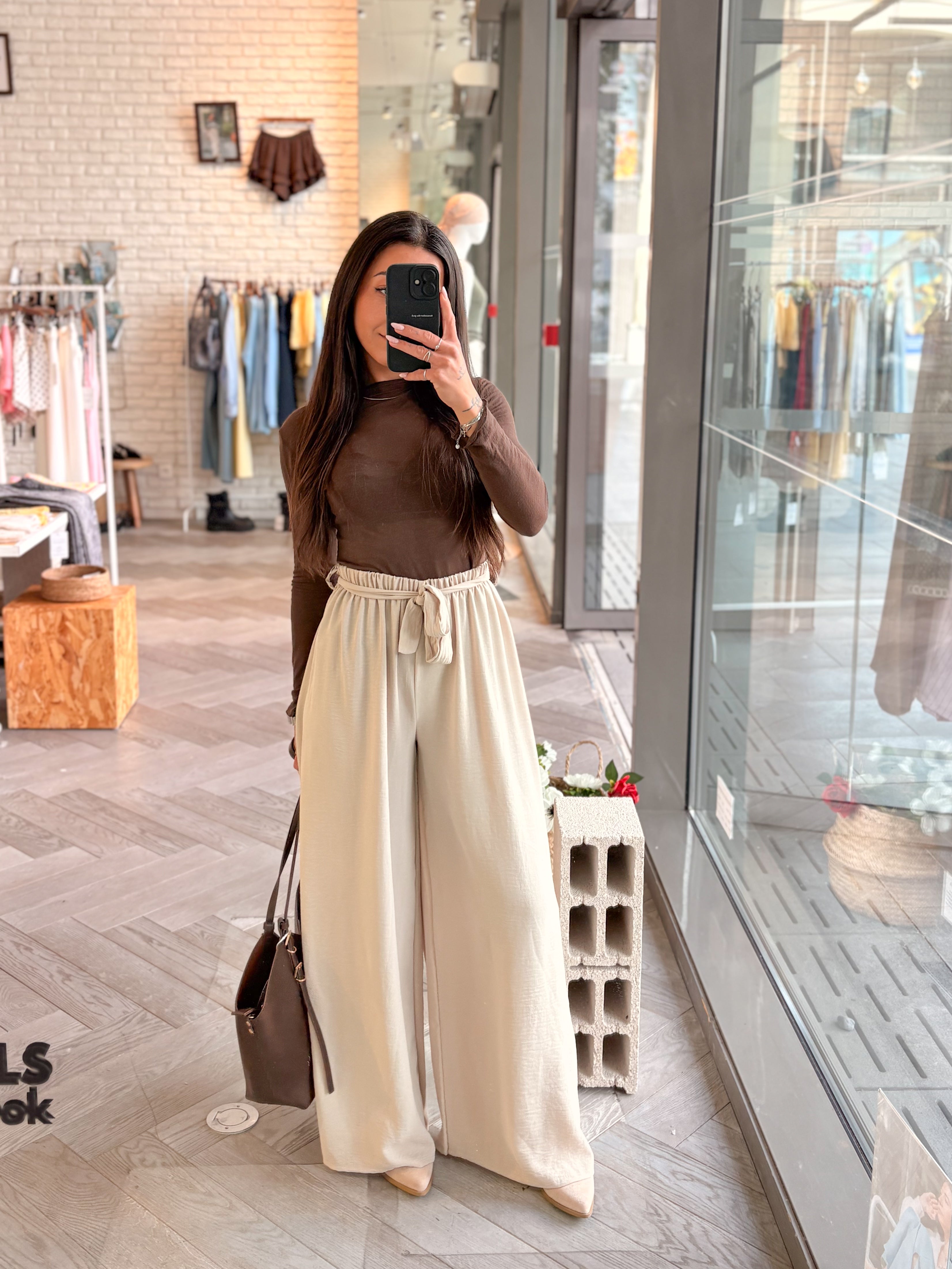 Pantalon ELIO fluide taupe