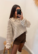 Pull en laine et alpaga RAPHAËL beige