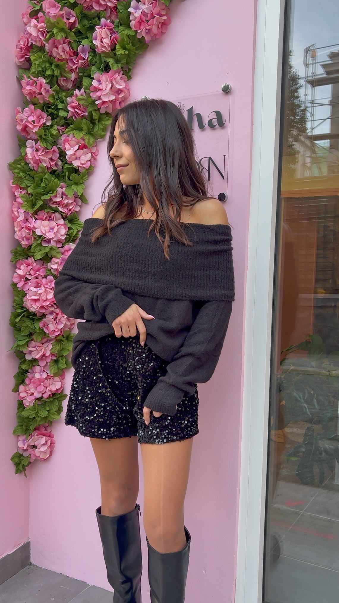 Short à sequins noir - Fall
