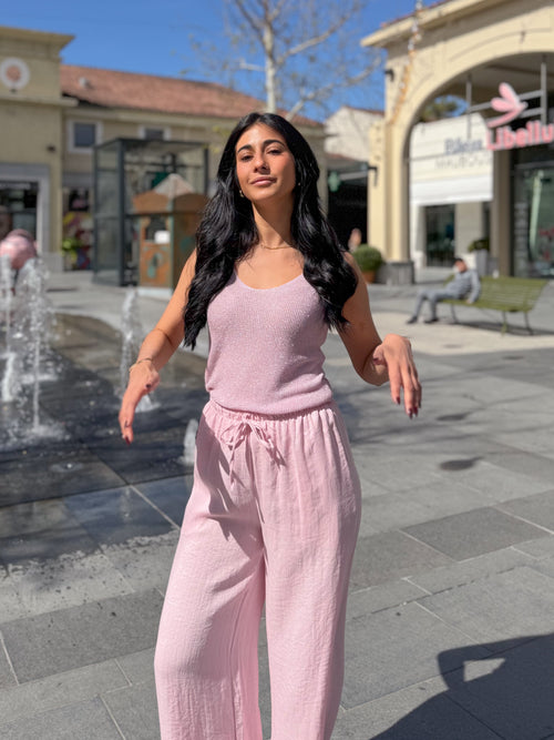 Pantalon ALFIE fluide rose