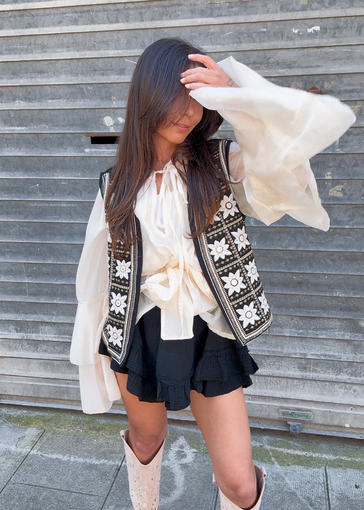 Veste sans manches brodé - Sarah