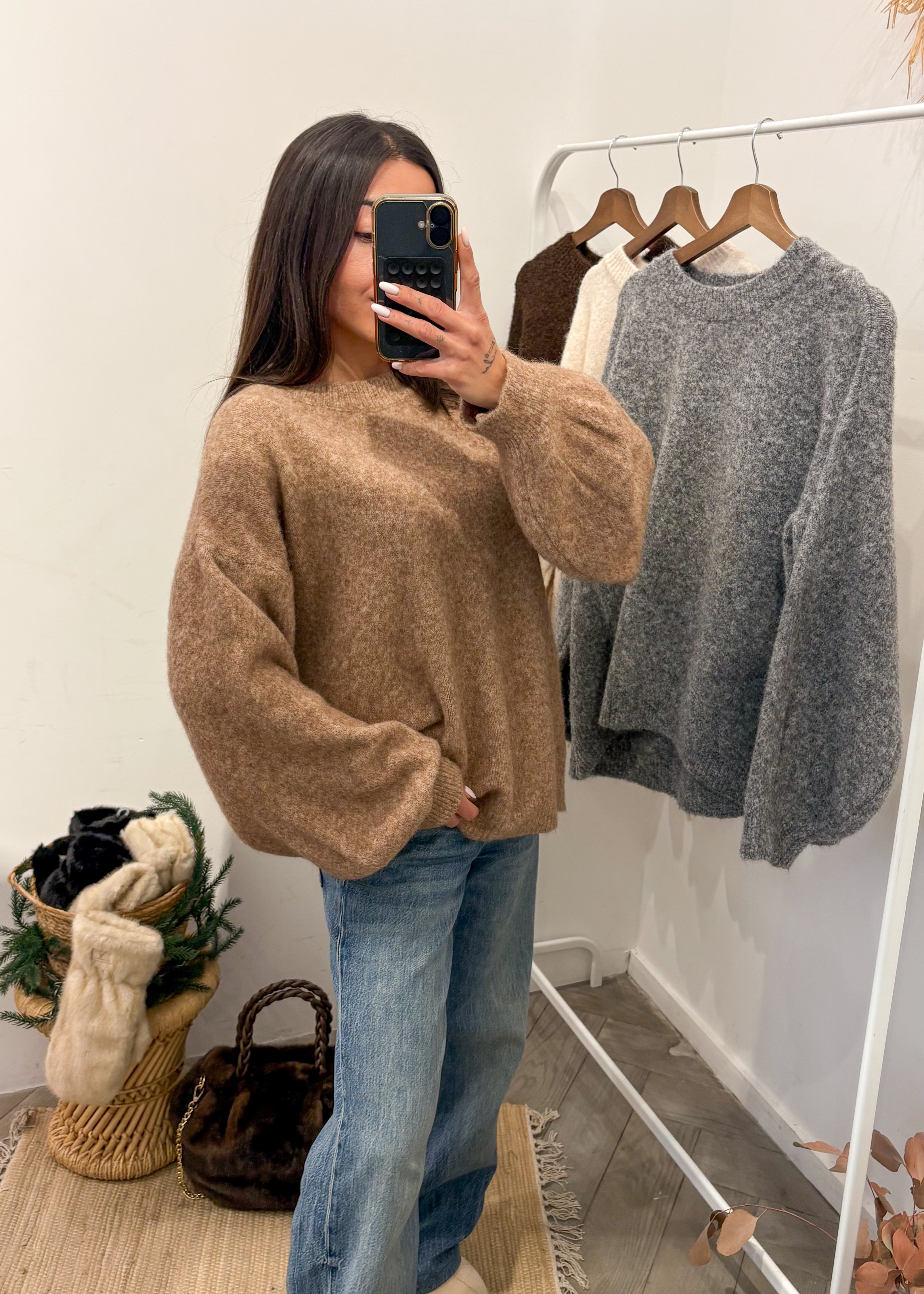 Pull LILOU camel laine et alpaga