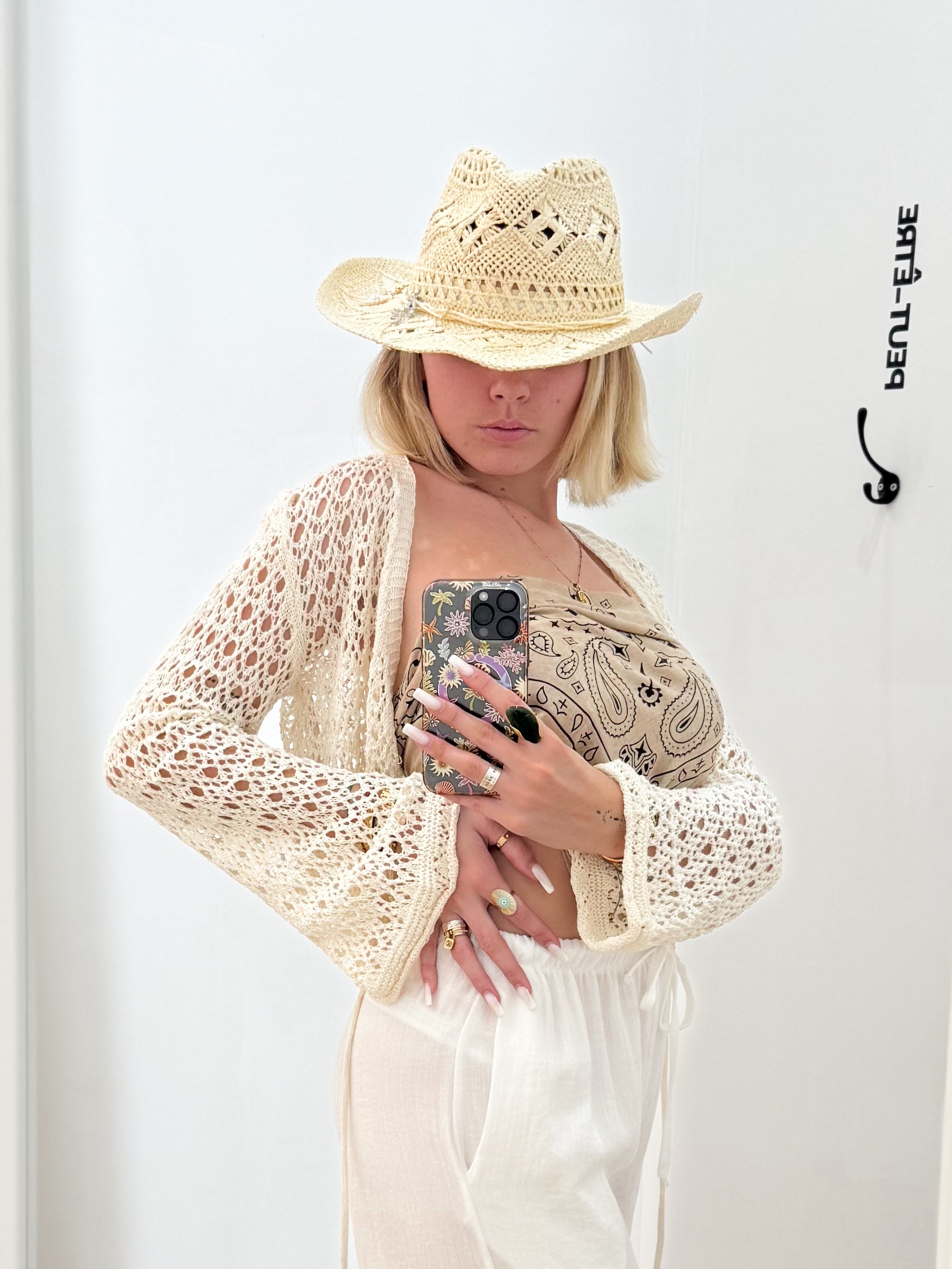 Gilet en crochet JOSIE beige