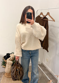 Pull LILOU écru laine et alpaga