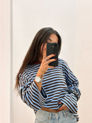 Top en coton LOUISE bleu