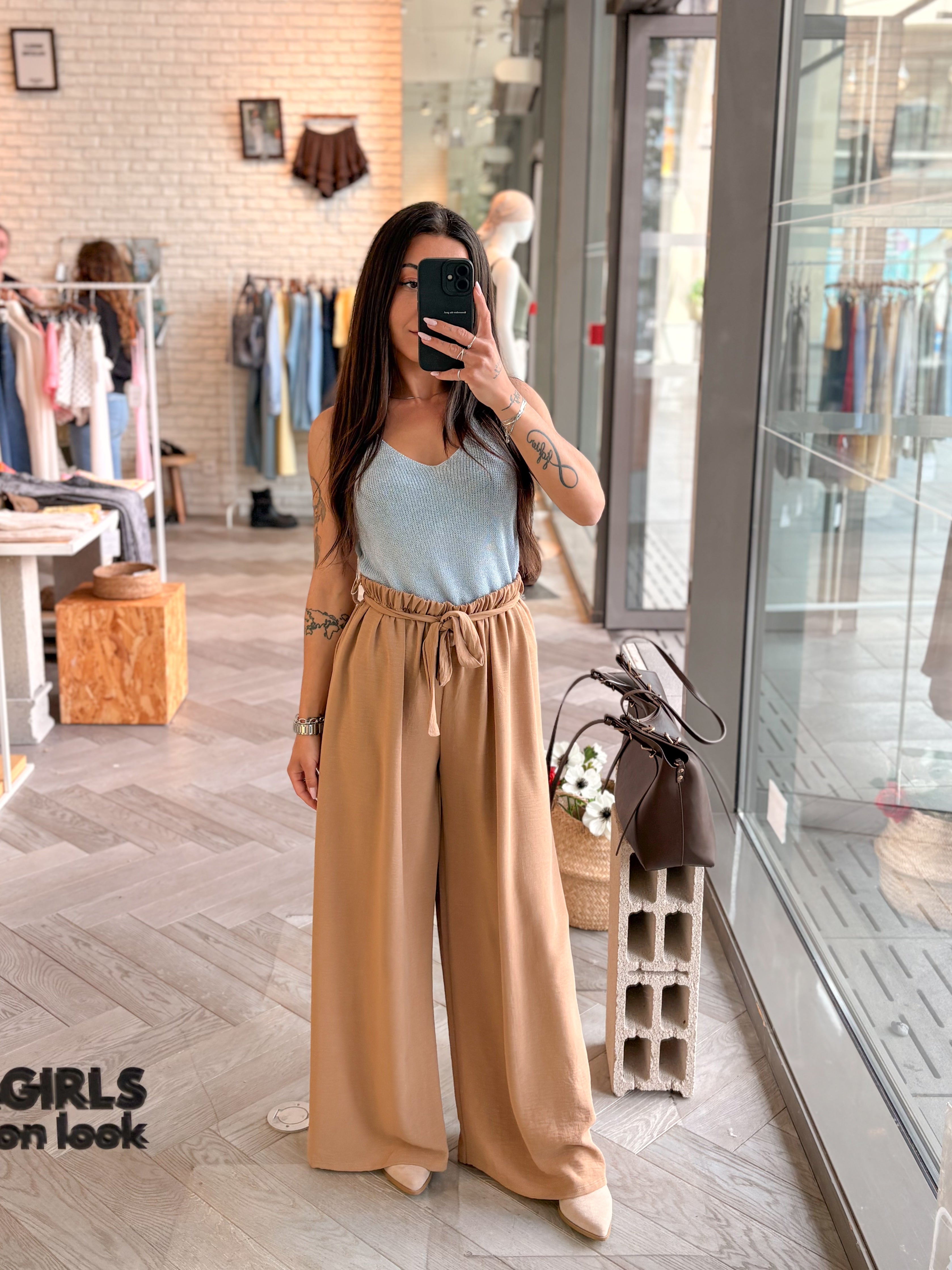 Pantalon ELIO fluide camel