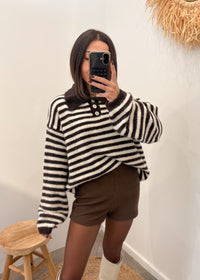 Pull en laine et alpaga RAPHAËL marron