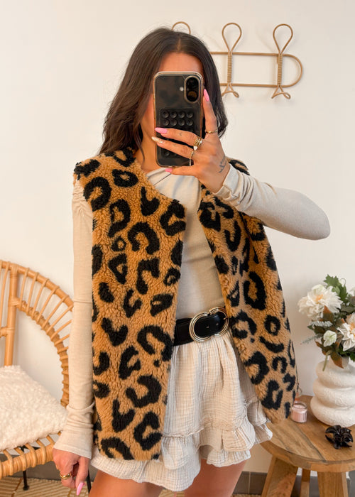 Gilet sans manches MADDY léopard