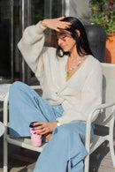 Pull maille croisé Ninon écru
