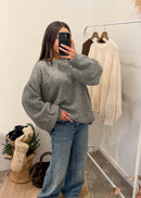 Pull LILOU gris laine et alpaga