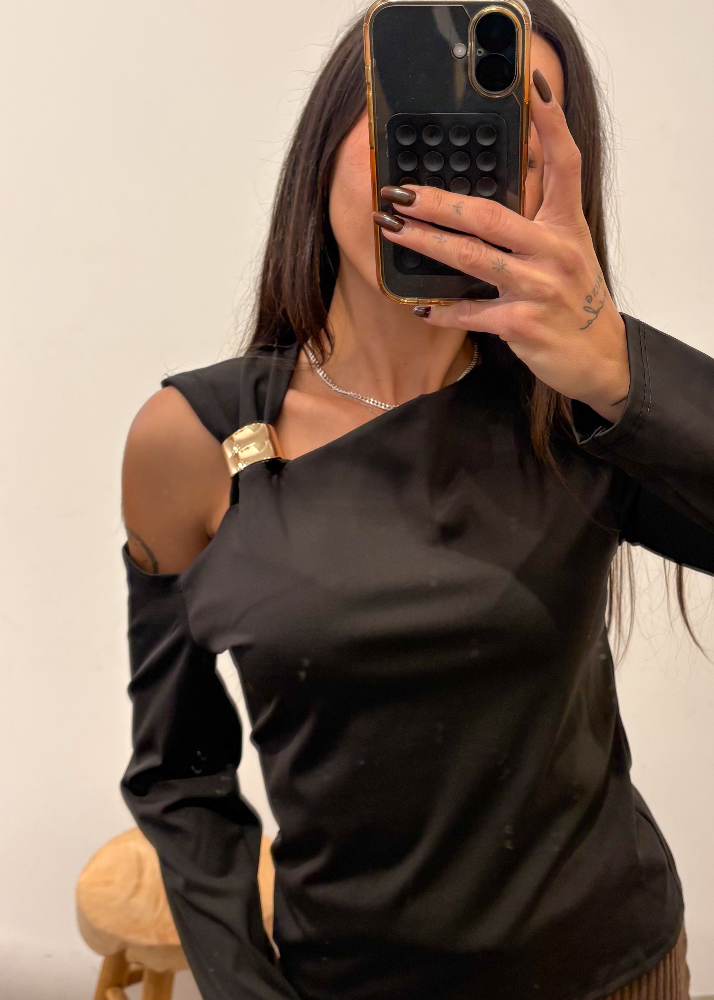 Top asymétrique ROMI noir
