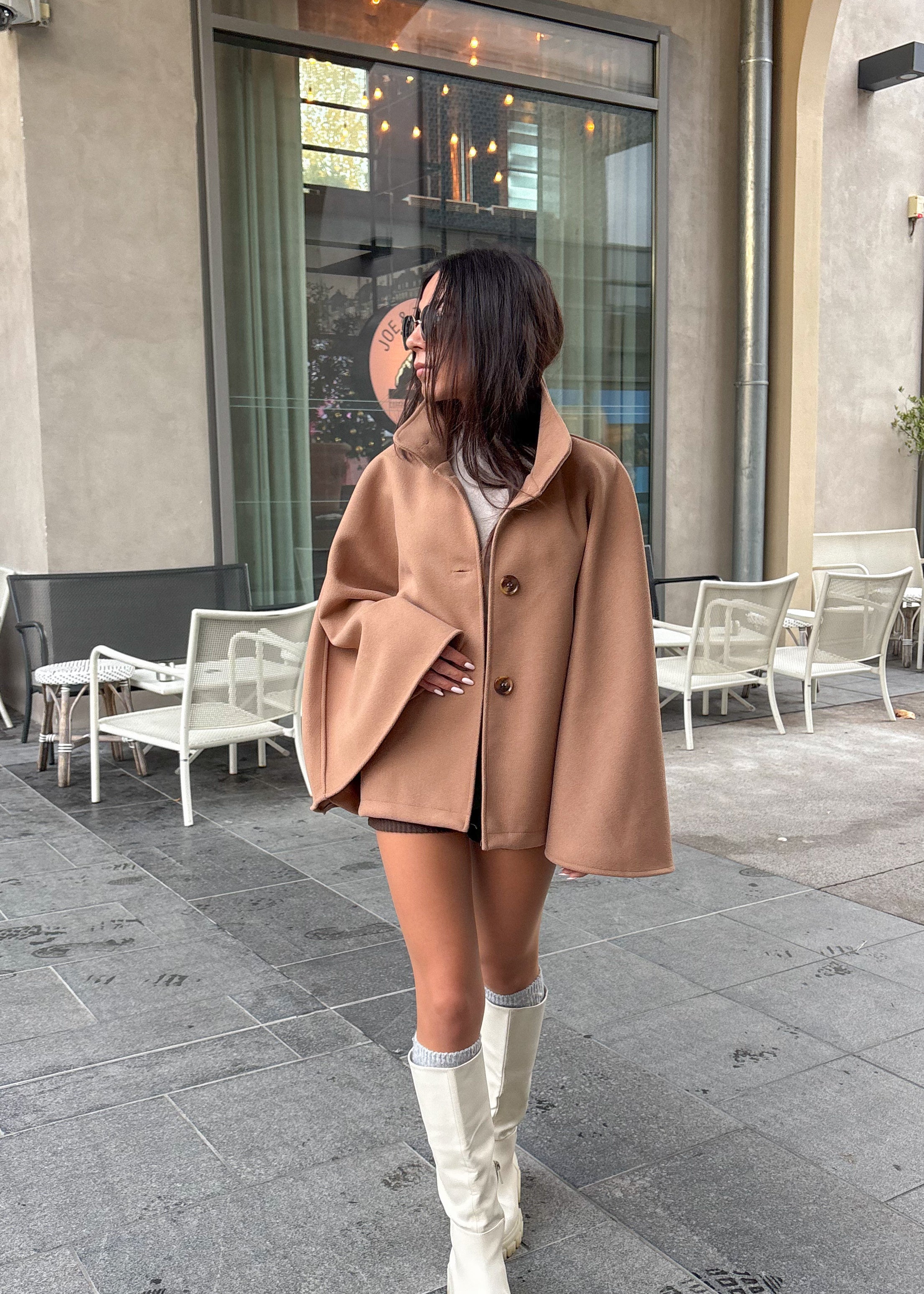 Manteau cape INDY camel