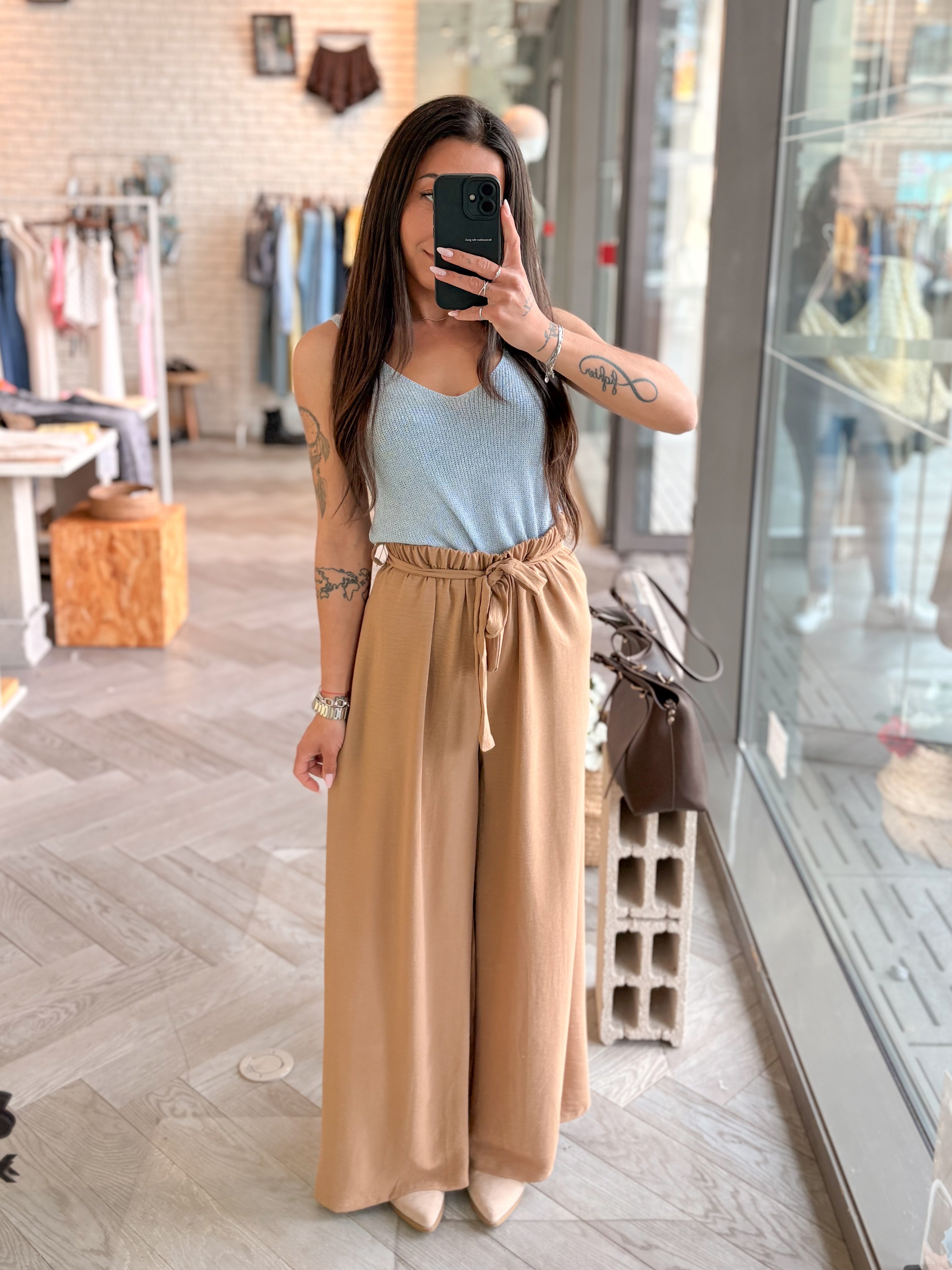 Pantalon ELIO fluide camel