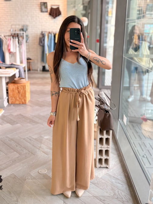 Pantalon ELIO fluide camel