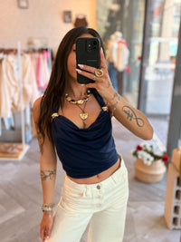 Top dos nu DONIA bleu marine