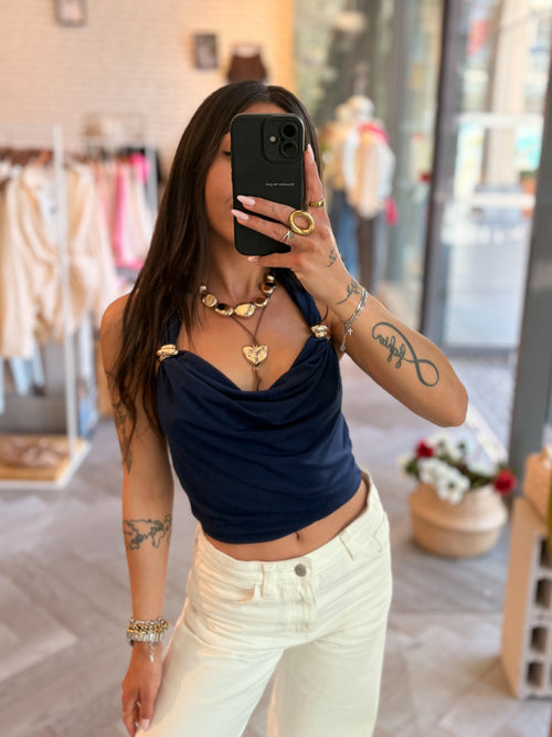Top dos nu DONIA bleu marine