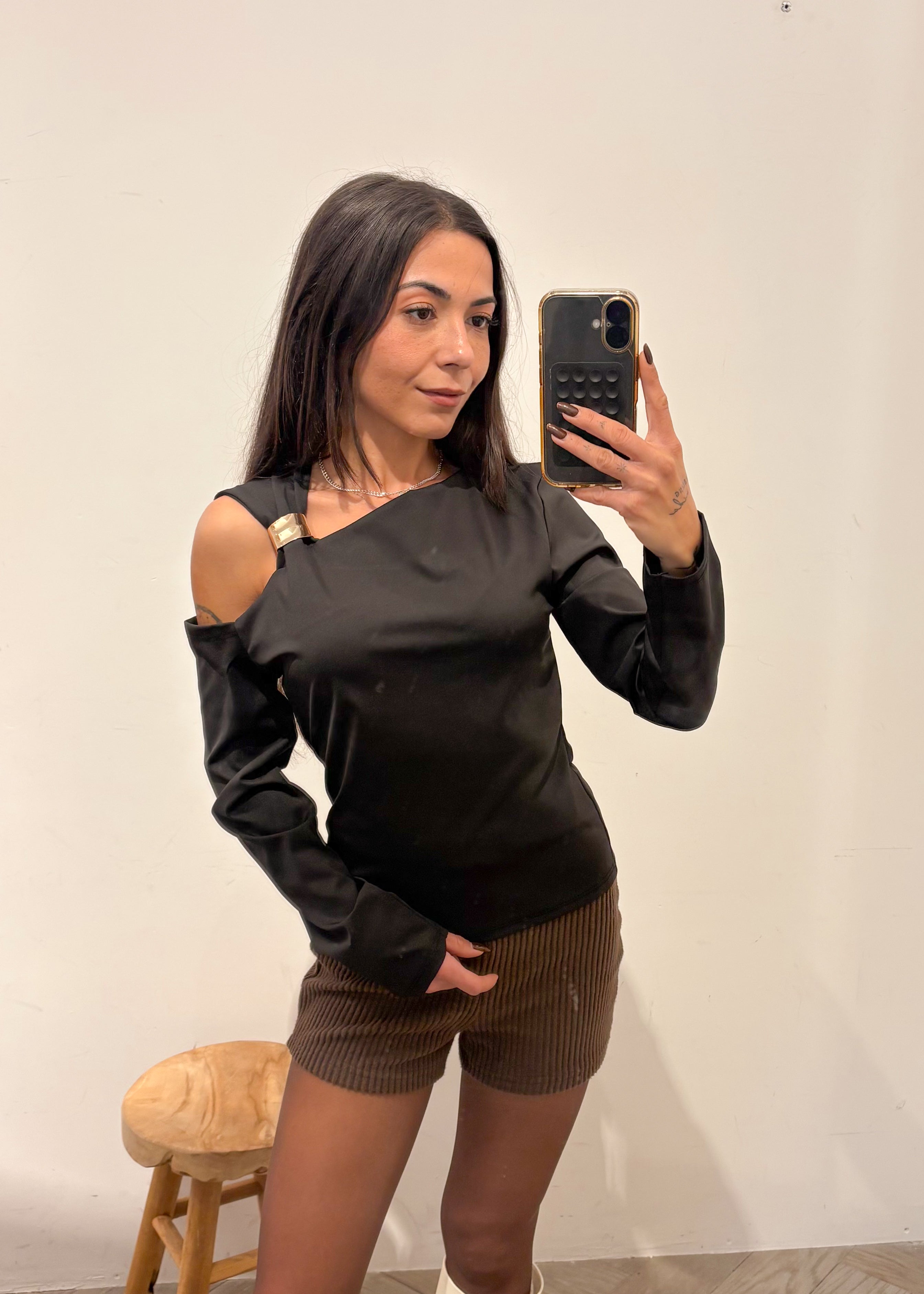 Top asymétrique ROMI noir