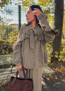 Blouse EMILIA vichy marron foncé