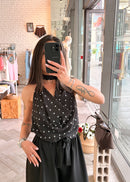 Top polka dot ADELIE noir