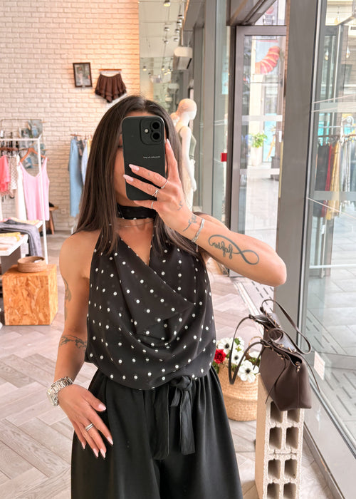 Top polka dot ADELIE noir