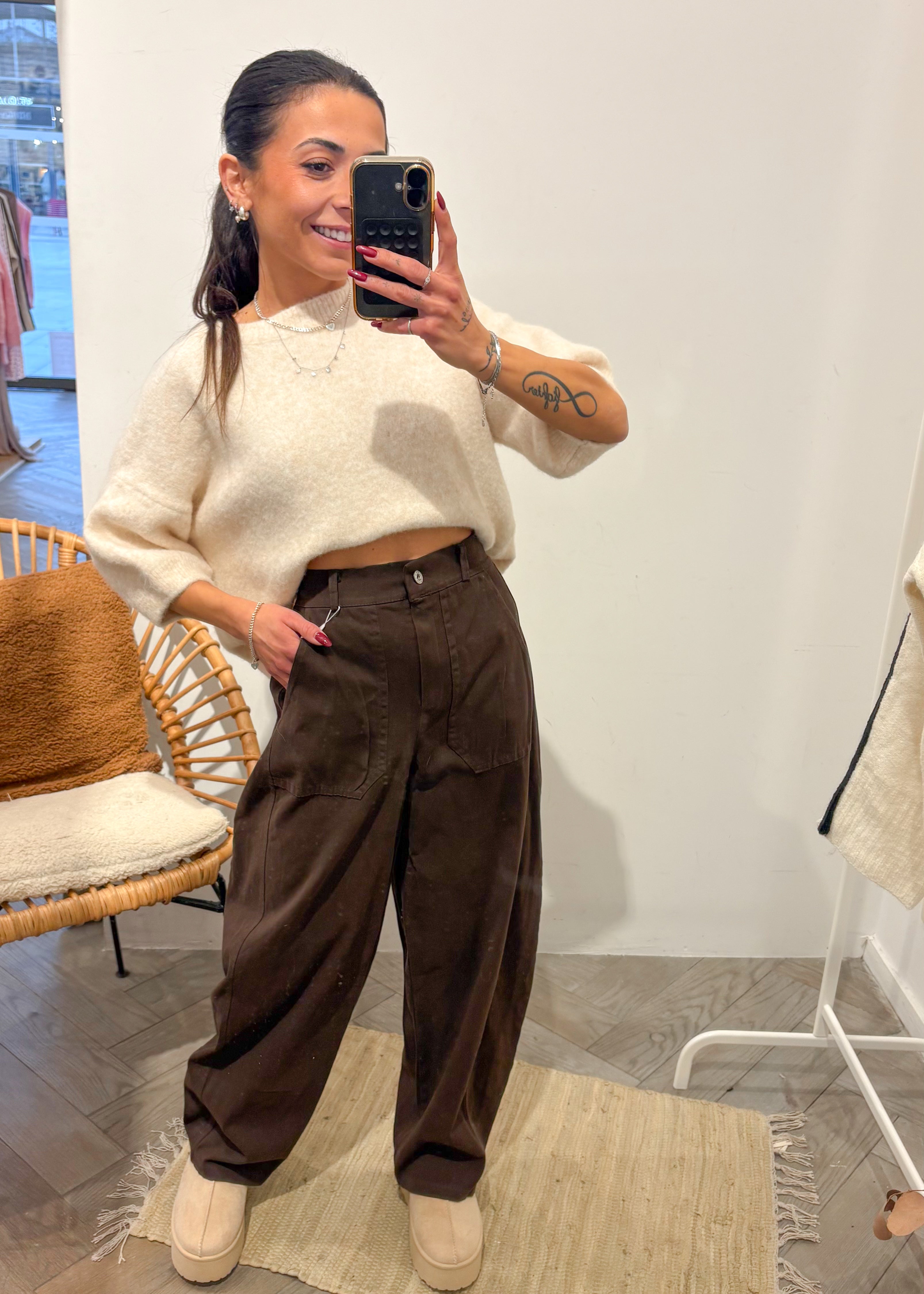 Pantalon balloon JULES marron